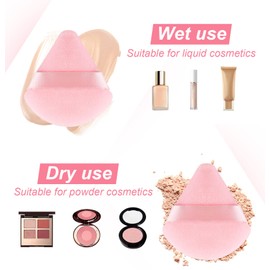 16 Pieces Triangle Powder Puff Face Soft Triangle Makeup Puff Velour Cosmetic Foundation Blender Sponge Beauty Makeup Tools