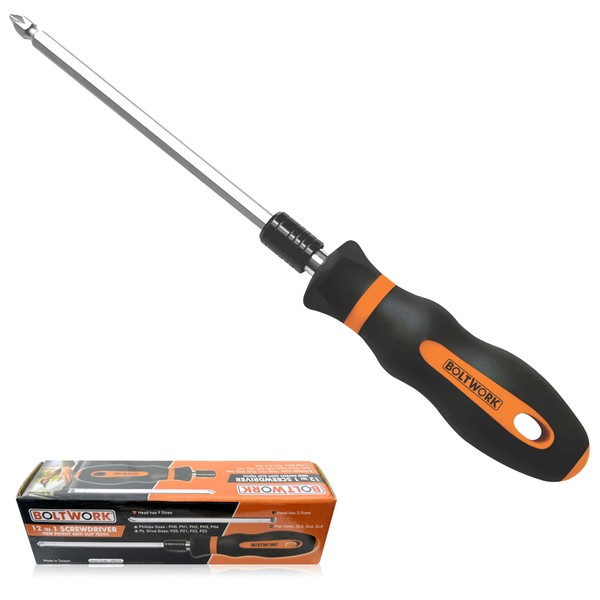 BOLTWORK Screwdriver 12 in 1, 12 Sizes in One Screwdriver