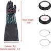 TINGSING 1 Pair Sandblasting Cabinet Gloves 23.6",Blast Protection, with 2