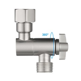 All Metal Adjustable Shower Angle Adapter, 360° Adjustable Swivel Shower Head Elbow Adapter, Shower Head Extension Adapter, Shower Arm Extension for Fixed Rain Showerhead, Brushed Nickel
