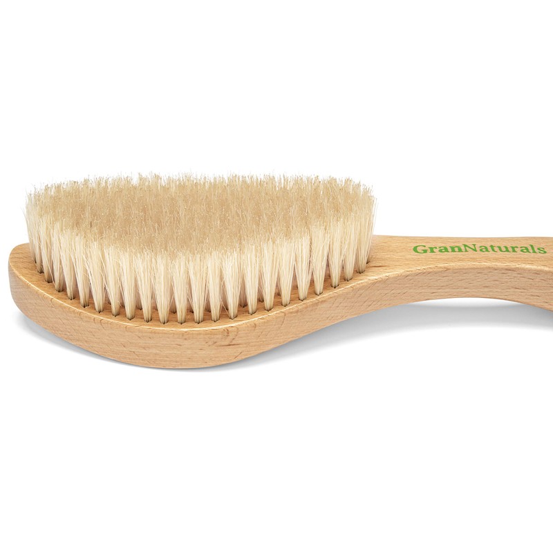 GranNaturals Soft Bristle Hair Brush - Curved Boar Bristle Vintage