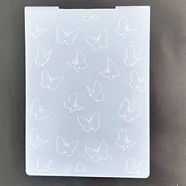 WooYangFun 1PC Butterfly Background Embossing Folder for Card Making Floral DIY Plastic Scrapbooking Photo Album Card Paper DIY Craft Decoration Template Mold 10.5x14.5cm