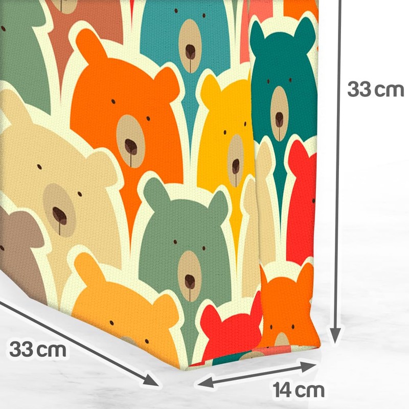VOID Bunte Bären Tiere Kinder Tasche 33x33x14cm,15l Einkaufs-Beutel Shopper Einkaufs-Tasche