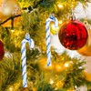 GWHOLE 12 pcs Candy Cane Christmas Decorations Blue Christmas Glitter