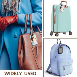 Geroosaty 20 Pieces Sublimation Blank Luggage Tags PU Leather Heat Transfer Bag Tags Luggage Tags for Travel Suitcase Sports Bags Holder