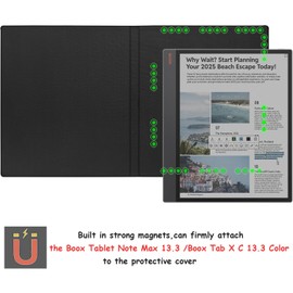 GOVTVA Magnetic Stand Case for Onyx Boox Tab X C 13.3 Color/Boox Note Max 13.3 (2025/2024 Released) Ultra-Thin Lightweight Leather Cover with Magnetic Pen Buckle, Auto Sleep/Wake (Vintage Brown)