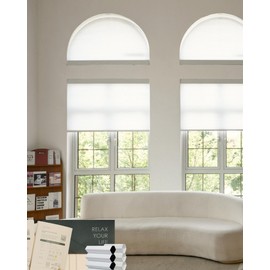 Yoolax Smart Cellular Shades, Motorized Arch Window Shades Honeycomb Blinds Motorized Blinds, Half Circle Cellular Shades Fabric Samples (Multi-Color)