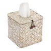 Sumnacon Tissue Box Cover Square Seagrass Tissue Box with Lid,