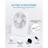 Zuvas Desk Fan Battery Operated Fan Rechargeable 180°Tilt Folding Personal
