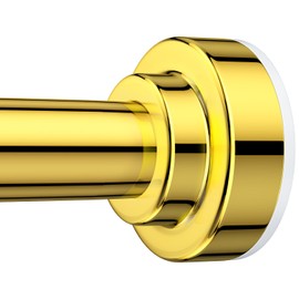 TEECK Shower Curtain Rod, 27-76 inch Adjustable Spring Tension Curtain Rod, Never Rust Anti-Slip Shower Curtain Rod for Bathroom, No Drilling, Never Collapse, Easy to Use, Gold