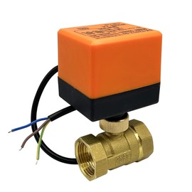LXDQWNWC 1/2" 3/4" 1" Two Way Motorized Ball Valve 3-Wire 2 Control Brass Electric Ball Valve DN15 DN20 DN25 Ball Valve with Actuator(24VAC-CR02,DN20)