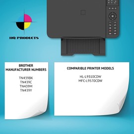 HQ Products Compatible Printer CMYK+K Toner Cartridges Replacement for Brother TN439 Use in Brother HL-L9310CDW, MFC-L9570CDW (2X Black, Cyan, Magenta, Yellow- 5 Pack)