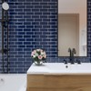 VaryPaper 10 Sheets Navy Blue Subway Tile Peel and Stick