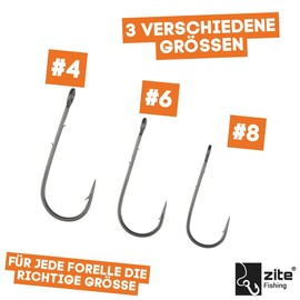Zite Fishing ProSharp Chebu Hooks Assortment | 30 Pieces in Storage Box | Size #4, #6, #8 | Teflon Hooks with Baitholder for Cheburashka Rig | Ideal for Trout, Bass & Walleye