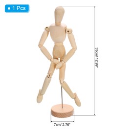 PATIKIL 12" Wooden Mannequin Figure, Artist Drawing Manikin Model Flexible Movable Jointed Sketching Lay Figure for Painting Drawing Decoration