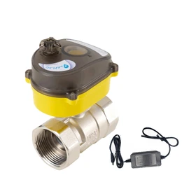 Electric Ball Valve 1 1/4 inch full bore ball valve, 24V actuator AC110V-230V power adapter and automatic return setting. Normally closed electric water valve DN32MM