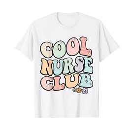 Cool Nurse Club Nurse Club Funny Floral Color Cool Nurse Club Nurse T-Shirt, White
