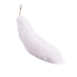 Holomua Hiro Tail Keychain Tail Keychain Gal Faux Fur, white