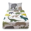 VELVETIO Kids Animal Fitted Sheet Double with Pillowcases, Breathable Printed