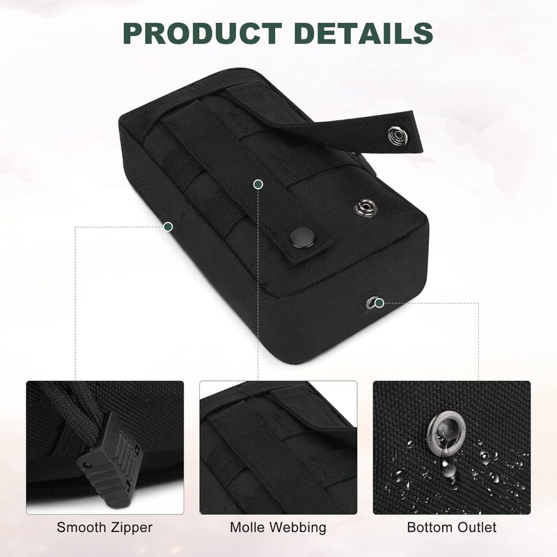 2 Pcs Molle Pouches Tactical Waterproof EDC Bag Small Military