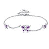 Butterfly Bracelet Sterling Silver Purple Butterfly Bracelet Animal Jewelry for
