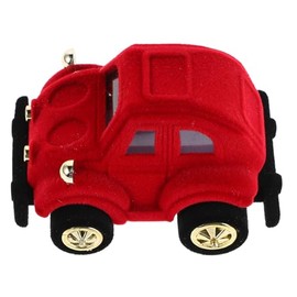 TEHAUX Caja de Anillos de Compromiso Diseño de Coche de Peluche Joyero para Pendientes Interior de Terciopelo Organizador Compacto para Boda y Obsequi