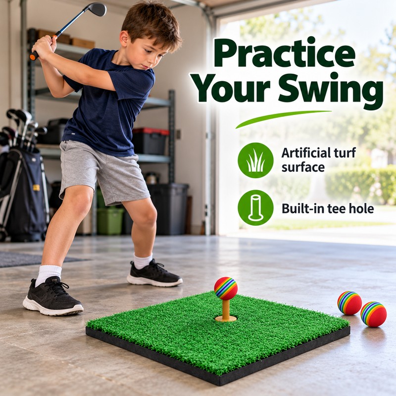 Artificial Turf Golf Hitting Mat for Swing & Chipping Practice