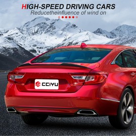 cciyu V Style Rear Trunk Lip Spoiler Wing Fits For 2018-2021 For Honda Accord Sedan Racing Trunk Spoiler(Carbon Fiber)