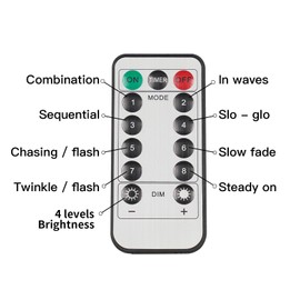 Suddus Remote Controller, IR Remote Control 8 Modes, Dimmable, Timer, Four-Level dimming