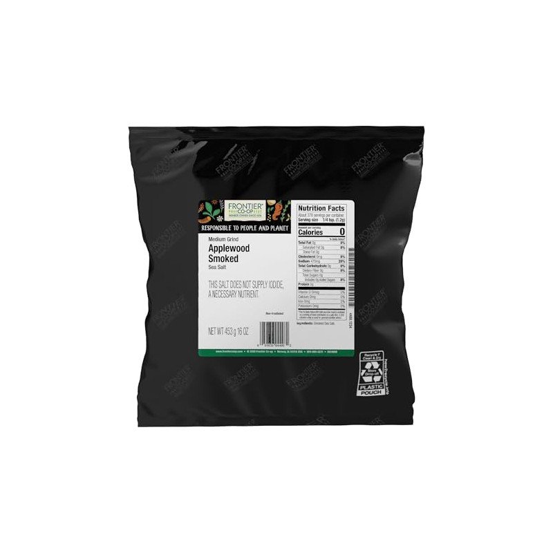 Frontier Applewood Smoked Sea Salt, 16 Ounce