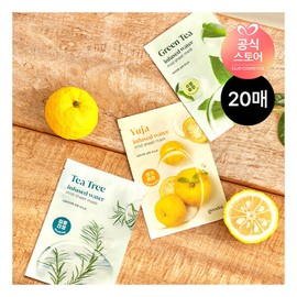 Gudal 구달 10+10 순한 마스크 (택2-유자/녹차/티트리 각 10매) Goodal 10+10 Gentle Mask (Choose 2 - Yuzu/Green Tea/Tea Tree each 10 sheets)