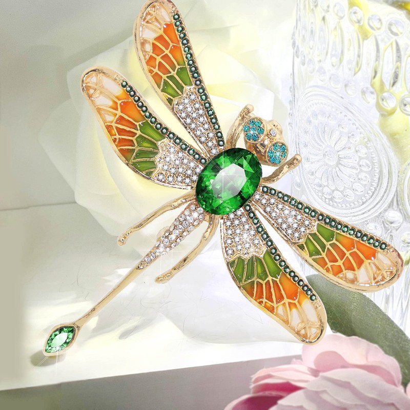 KristLand Broches de cristal austriaco con diseño de mariposa, libélula,