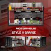 1/64 Scale Garage Diorama Display Case, Prebuilt Auto Repair Shop