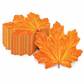 100Pcs Fall Leaf Luncheon Napkins Autumn Thanksgiving Maple Leaves Napkins