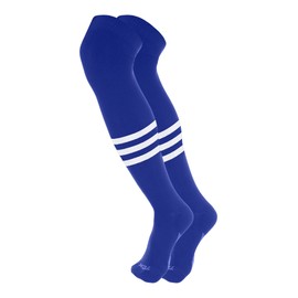 TCK Dugout 3 Stripe Over the Knee Baseball Socks Pattern B (Royal/White, Small) - Royal/White,Small