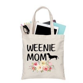 PLITI Dachshund Tote Bag For Women Dachshund Lover Owner Gift Weiner Dog Gift Weenie Mom Gift Dachshund Gift Dog Lover Gift (Weenie Mom TGU)