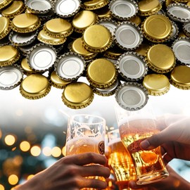 Bottle Caps, 100 Bottle Tops for Beer Bottles and Craft Projects, 26mm Bottle Capper Compatible Caps for Home Brewing and Beverage Preservation ﻿