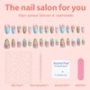 30Pcs French Tip Press on Nails Medium Almond Fake Nails