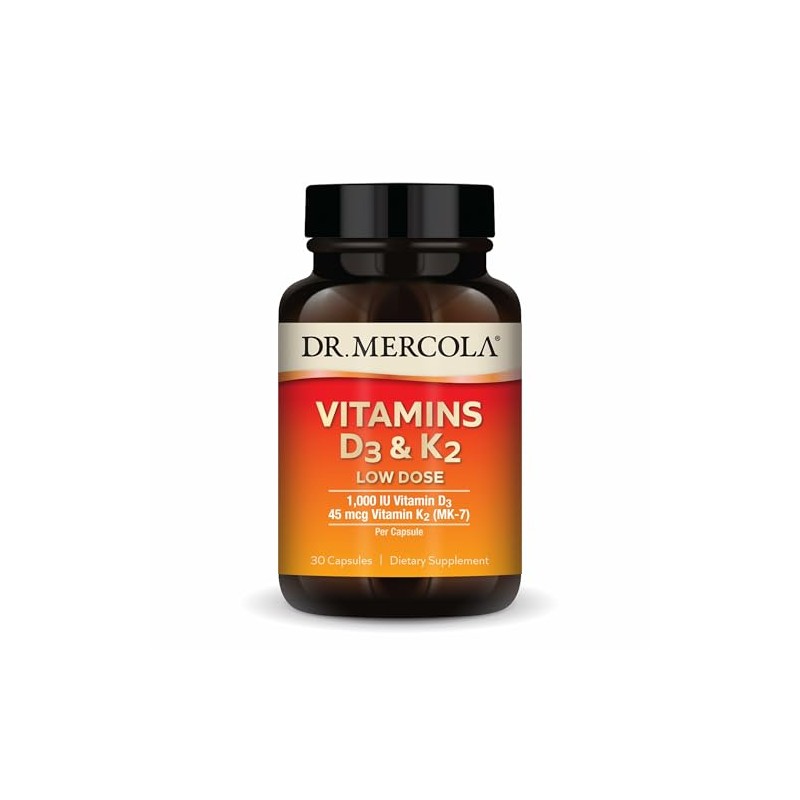 Dr. Mercola Vitamins D3 & K2 Low Dose, 30 Capsules