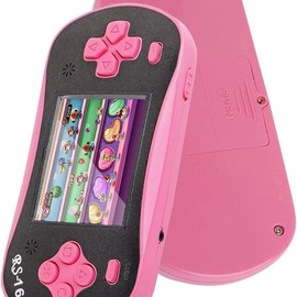 FAMILY POCKET RS16 Handheld Game Player for Kids and Adults - Portable Classic Game Controller with 260 Built-in Games, 2.5 inch LCD Retro Arcade Video Game System - Children's Birthday Gift - Accessories, Console - Color: Pink