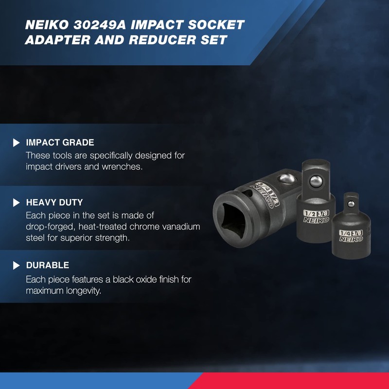 NEIKO 30249A 5 Piece Impact Socket Adapter Set, Standard SAE,