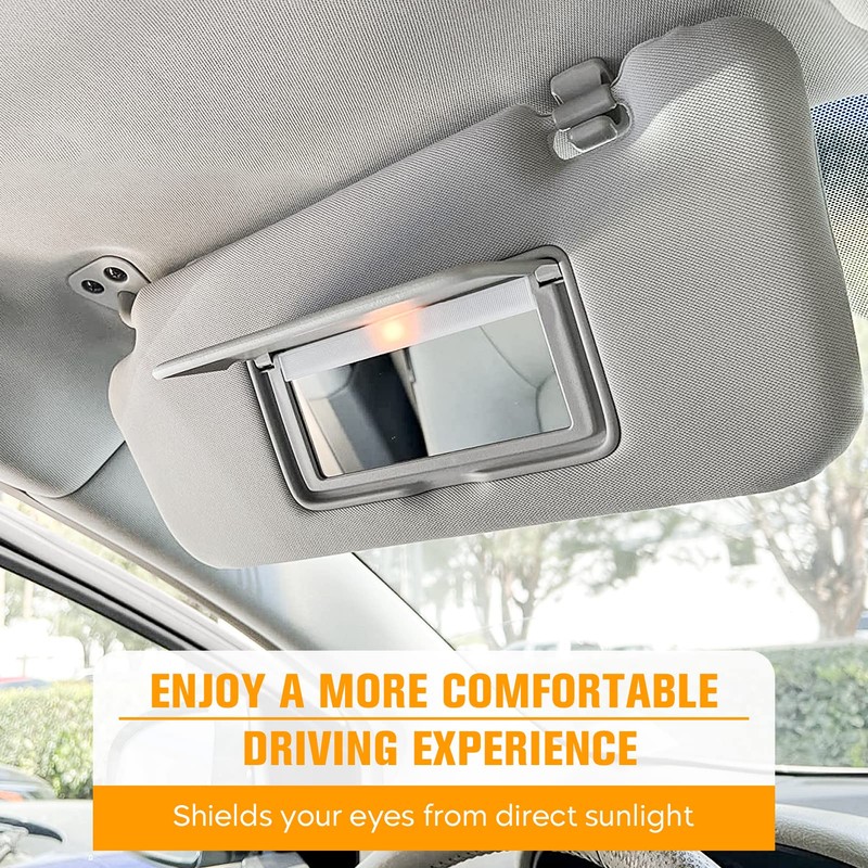 Left & Right Driver Passenger Side Sun Visor Gray with