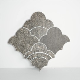 COLAMO Luxury Peel and Stick Backsplash,Mix Metal Silver Faux Stone Adhesive Tile,Stick on Arabesque Geometric Water Jet Design,Accent Wall Mosaic Tile for Kitchen,Bathroom(Sample,Light Black Marble)