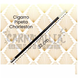 Grupo Carnavallia Pipeta Negra Cigarro Charleston Disfraz Accesorio Vintage