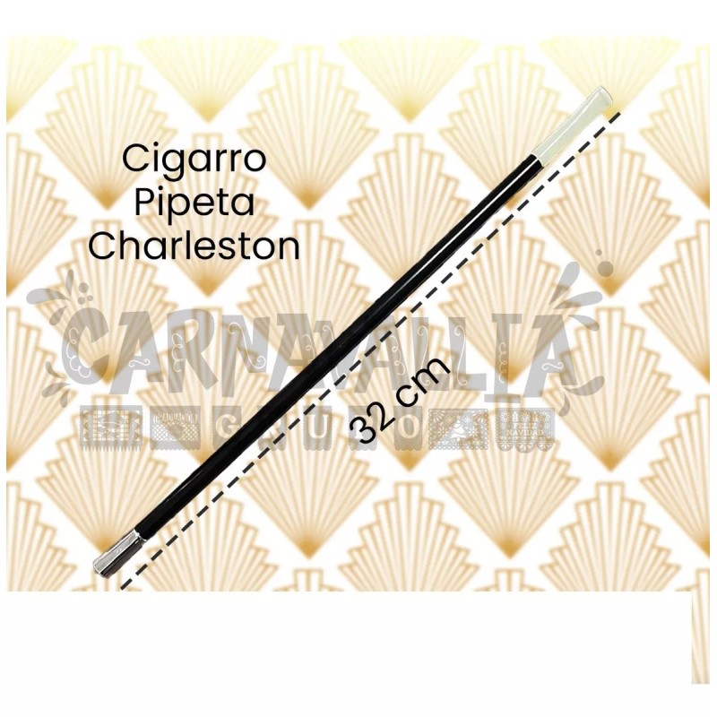 Grupo Carnavallia Pipeta Negra Cigarro Charleston Disfraz Accesorio Vintage