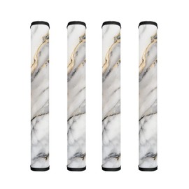 Txsniver 4 PCS Refrigerator Door Handle Gloves Anti-Static Fridge Handle Cover Washable Kitchen Appliance Decor Handles for Dishwasher Oven, Gray White Yellow Marble