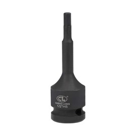 TOP-VIGOR Impact Hex Bit Socket, 1/2" Drive x H5 (5mm) Allen Key Socket, Premium CR-MO Steel Bits, Hex Bit with 78mm Length for Torque Wrench, Ratchet Wrench, Impact Power Drills