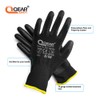 QEARSAFETY 12 Pairs PU Palm Coated Work Safety Gloves, Knitted