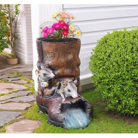 Euiroet Garden Rain Downspout Diverter, Splash Block & Gutter Extender, Decorative Gutter Extension Downspout, 3"x4" Downspouts, Eco-Friendly Resin, Unique Outdoor Decor Gift