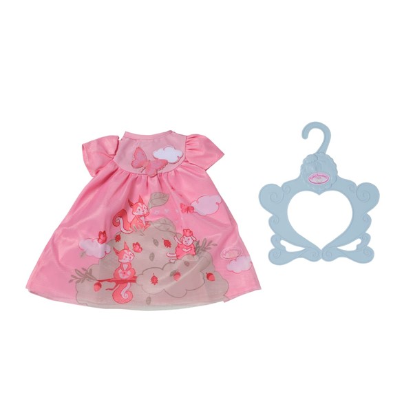 Baby Annabell Pink Dress 709603 - Clothing Items & Accessories for Dolls up to 43cm - Includes Dress and Clothing Hanger - Suitable for Kids from 3+